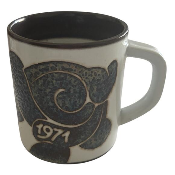 Royal Copenhagen Fajance Annual Dated Coffee Mug 3" Artisan Design Denmark 1971 - Picture 7 of 7